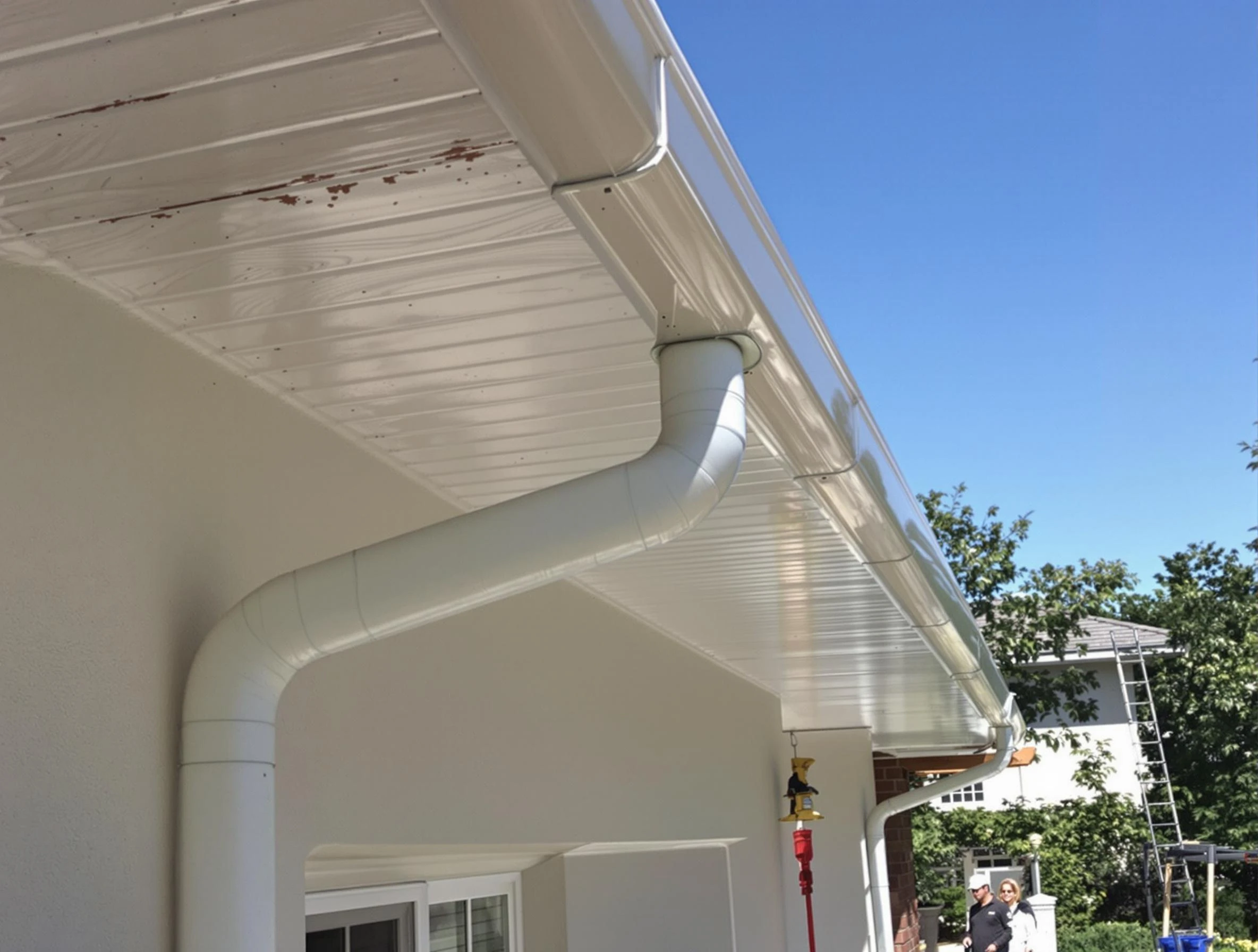 On-site seamless gutter fabrication by Avon Lake Roofing Company in Avon Lake, OH